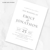 Invitation Elegant Grey Ecriture 3 Photos QR Code Mariage