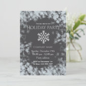 Invitation Elegant Grey hiver gelé fête de vacances entrepris (Debout devant)