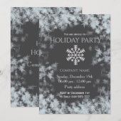 Invitation Elegant Grey hiver gelé fête de vacances entrepris (Devant / Derrière)