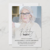 Invitation Elegant Grey Photo fête de 96e anniversaire (Devant)