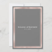 Invitation Elégant gris blanc rose marbre or RSVP (Dos)