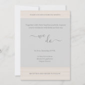 Invitation Elégant gris clair Nous faisons WoodGrain Stripes (Devant)