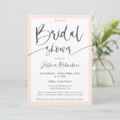 Invitation Élégant gris clair rose script chic douche nuptial (Debout devant)