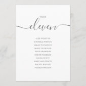 Invitation Élégant Gris Script Tableau Numéro 11 Tableau de s (Dos)