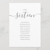 Invitation Élégant Gris Script Tableau Numéro 16 Tableau de s (Dos)
