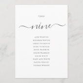 Invitation Élégant Gris Script Tableau Numéro 9 Tableau de si (Dos)