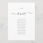 Invitation Élégant Gris Tableau Numéro 1 Tableau de sièges (Dos)