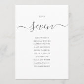Invitation Élégant Gris Tableau Numéro 7 Tableau de siège (Dos)