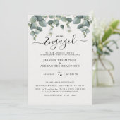 Invitation Élégant groupe d'engagement Eucalyptus (Debout devant)