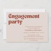 Invitation Élégant Groupe d'engagement rétro (Devant)