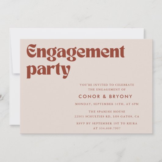 Invitation Élégant Groupe d'engagement rétro (Devant)