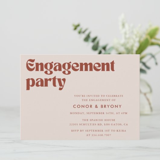 Invitation Élégant Groupe d'engagement rétro (Debout devant)