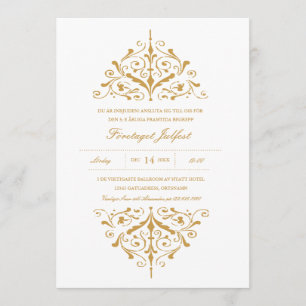 Invitation Elegant Guld Företagets Julfest Inbjudningar