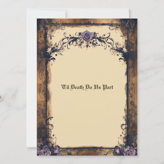 Invitation Elégant halloween gothique enregistrer la date Inv (Dos)