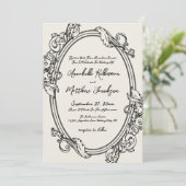 Invitation Elegant Hand Drawn Vintage Wedding (Debout devant)