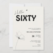 Invitation Elegant Hello Sixty Bold Typography 60th Birthday (Devant)