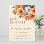 Invitation Élégant Hibiscus Fleur Tropical Floral Mariage (Debout devant)