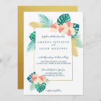 Elégant Hibiscus Hawaiian Hibiscus Mariage Invitat