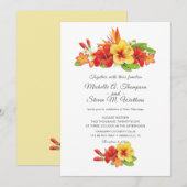 Invitation Élégant Hibiscus Mariage floral tropical (Devant / Derrière)