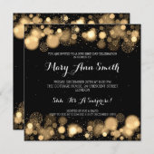 Invitation Élégant hiver 30e anniversaire Gold (Devant / Derrière)