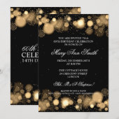 Invitation Élégant hiver 60e anniversaire Gold Party (Devant / Derrière)