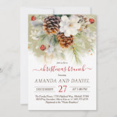 Invitation Élégant hiver À feuillage persistant Brunch de Noë (Devant)