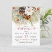 Invitation Élégant hiver À feuillage persistant Brunch de Noë (Debout devant)