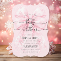 Élégant hiver Blush Bow Rose Bow Girl Baby shower