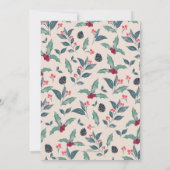 Invitation Elégant hiver floral aquarelle Noël (Dos)