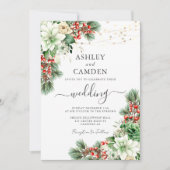 Invitation Elégant hiver Floral Mariage (Devant)