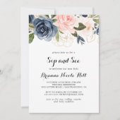 Invitation Elégant hiver floral Sip et voir (Devant)