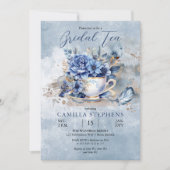 Invitation Elégant Hiver Floral Teacup Bridal Tea Douche (Devant)