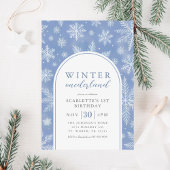 Invitation Elégant hiver Onederland premier anniversaire