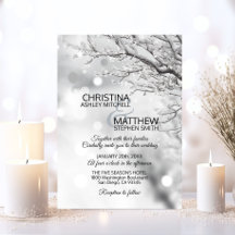 Élégant hiver Wonderland Snow Flakes MARIAGE