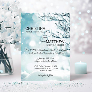 Invitation Élégant hiver Wonderland Snow Flakes MARIAGE