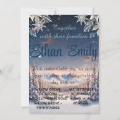 Invitation Élégant hiver Wonderland Snow Flakes MARIAGE (Devant)