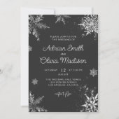 Invitation Élégant hiver Wonderland Snowflake Mariage en arge (Devant)