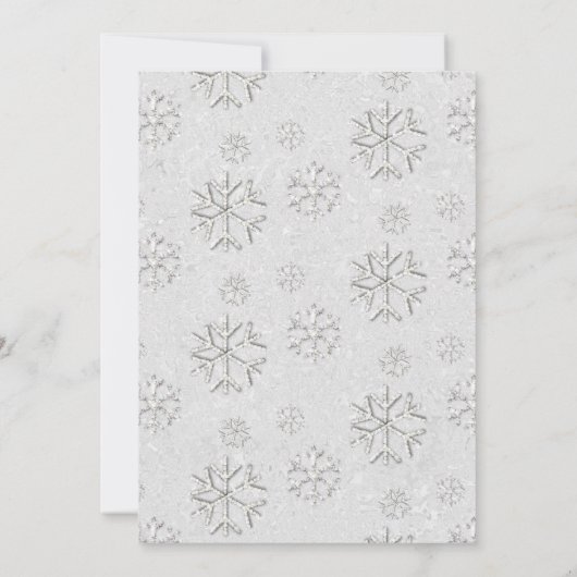 Invitation Élégant hiver Wonderland Snowflakes Mariage blanc (Dos)