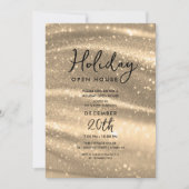 Invitation Elegant Holiday Open House Gold Sparkle Glam (Devant)
