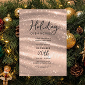 Invitation Elegant Holiday Open House Rose Gold Sparkle Glam