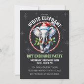 Invitation Élégant Holiday White Elephant Échange de cadeaux (Devant)