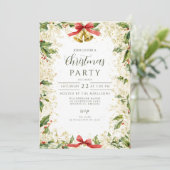 Invitation Élégant Holly Bells Noël (Debout devant)