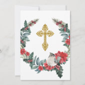 Invitation Élégant Holly Berry Baptême d'hiver (Dos)