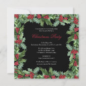 Invitation Elegant Holly et Berries Frame Christmas (Devant)