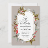 Invitation Elegant Holly et Berry Botanical Winter Birthday (Devant)