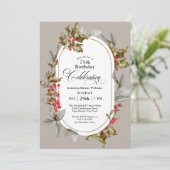 Invitation Elegant Holly et Berry Botanical Winter Birthday (Debout devant)