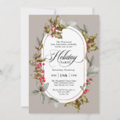 Invitation Elegant Holly et Berry Corporate Holiday Party (Devant)
