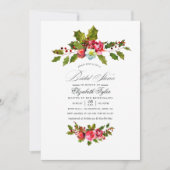 Invitation Elegant Holly et Ivy Fête des mariées de Noël (Devant)