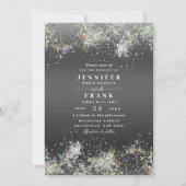 Invitation Élégant Holographique Parties scintillant brillant (Devant)