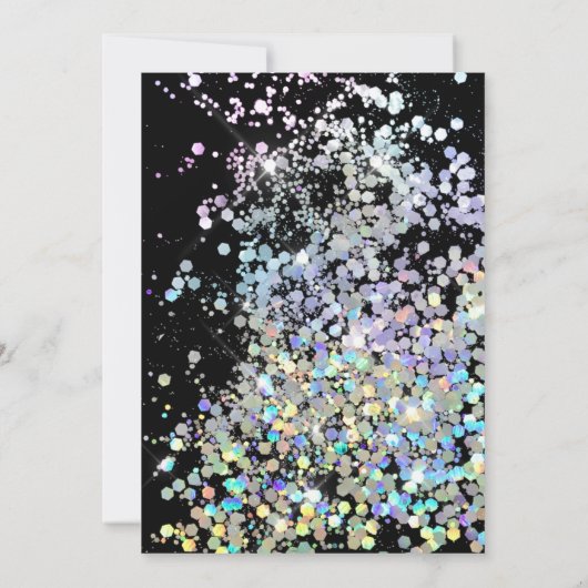 Invitation Élégant Holographique Parties scintillant brillant (Dos)